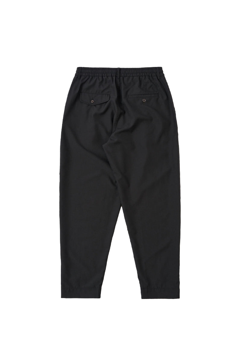 Tropical Suiting Pleated Track Pant - Black
