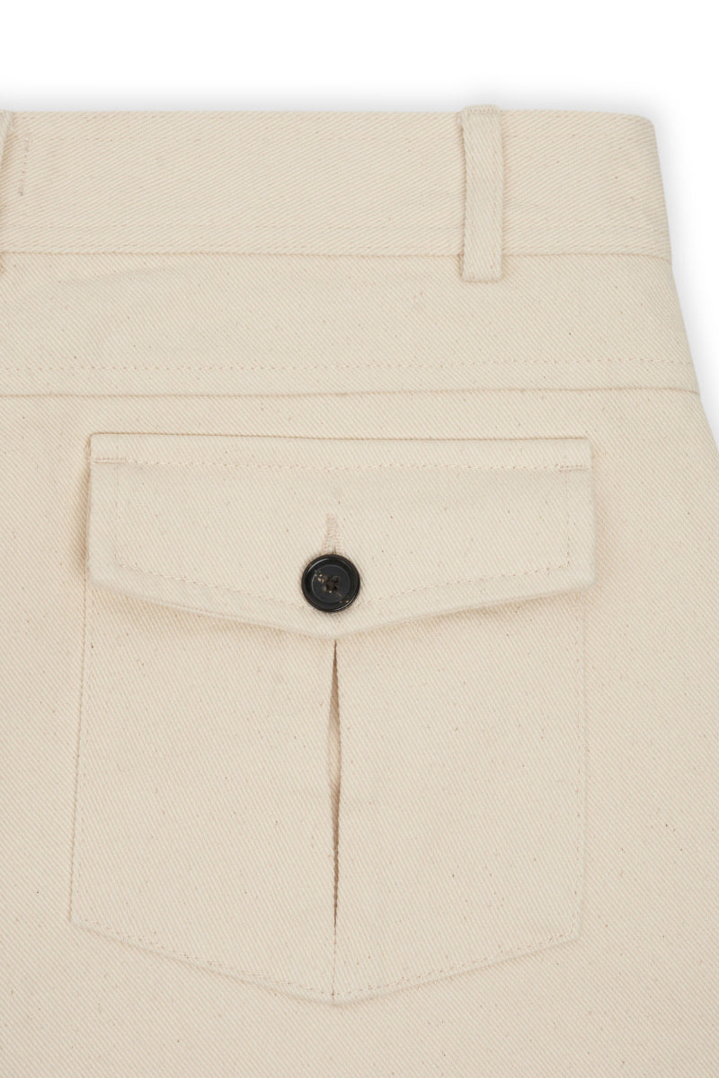 Utility Twill Straight Leg Trouser - Ecru