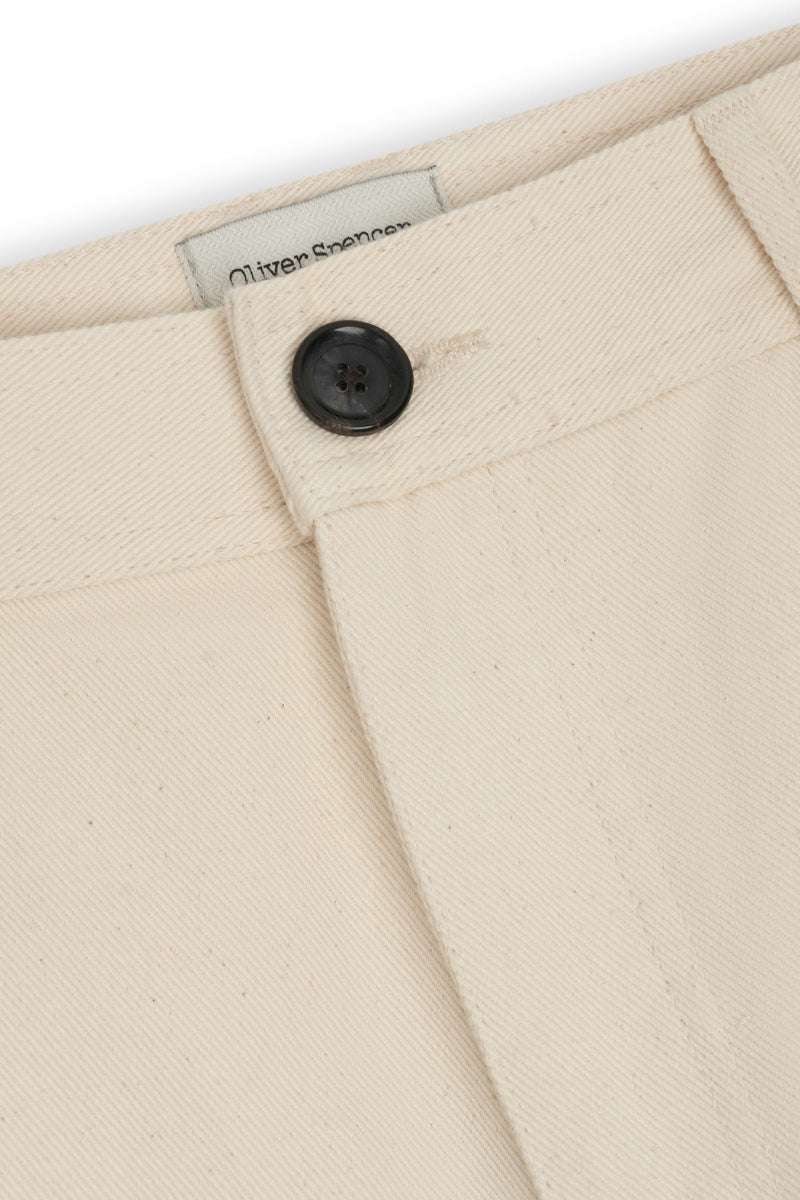 Utility Twill Straight Leg Trouser - Ecru