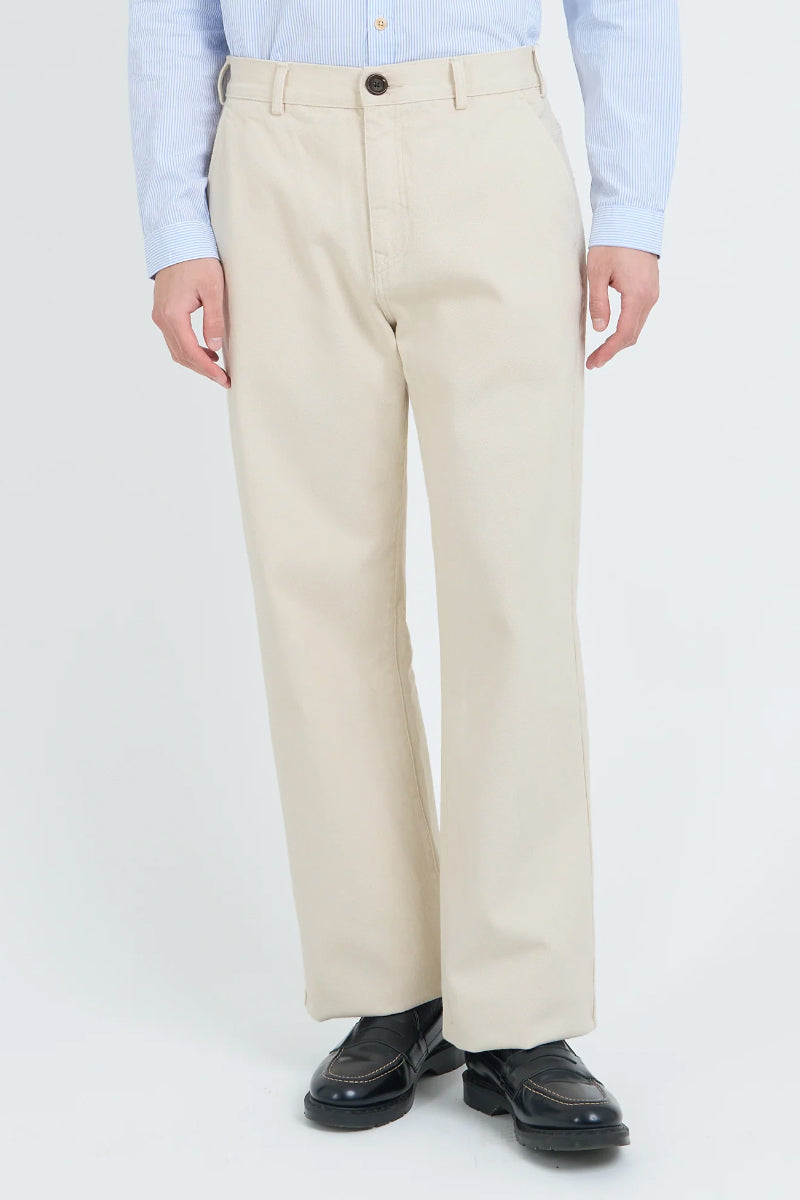 Utility Twill Straight Leg Trouser - Ecru