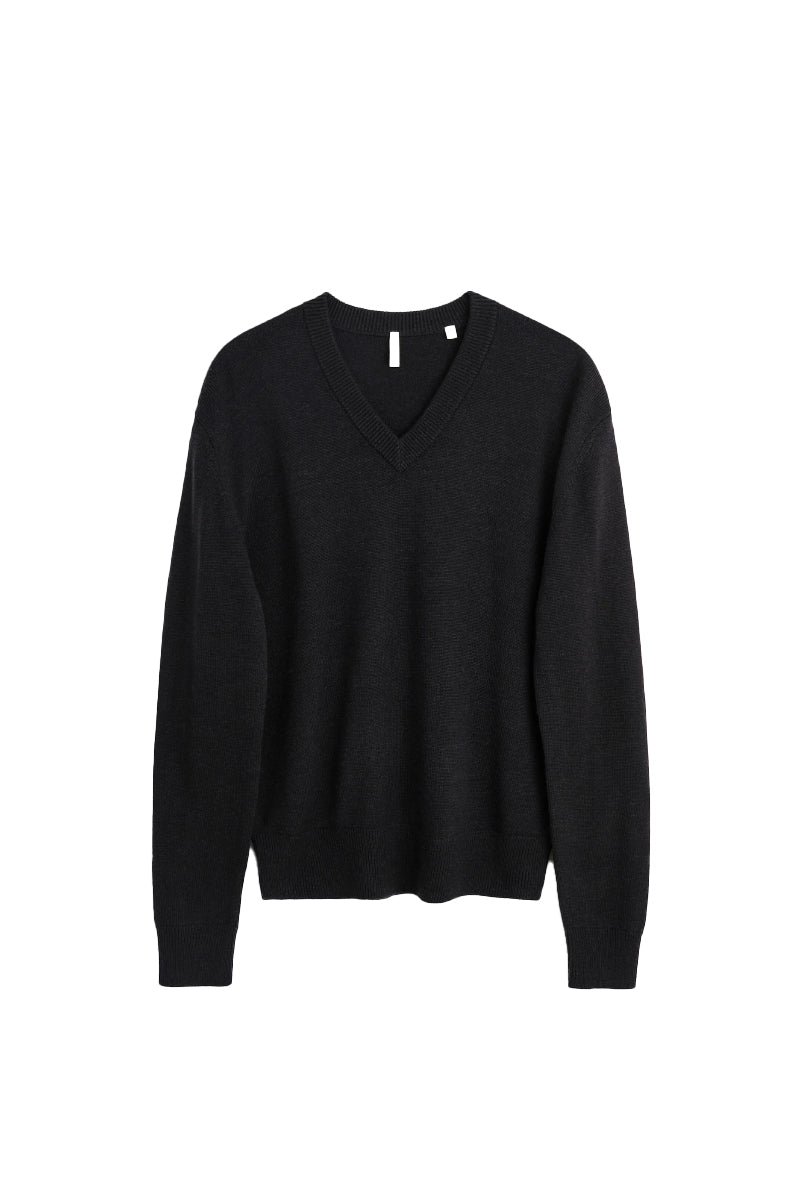 Moon Merino V Neck - Brown