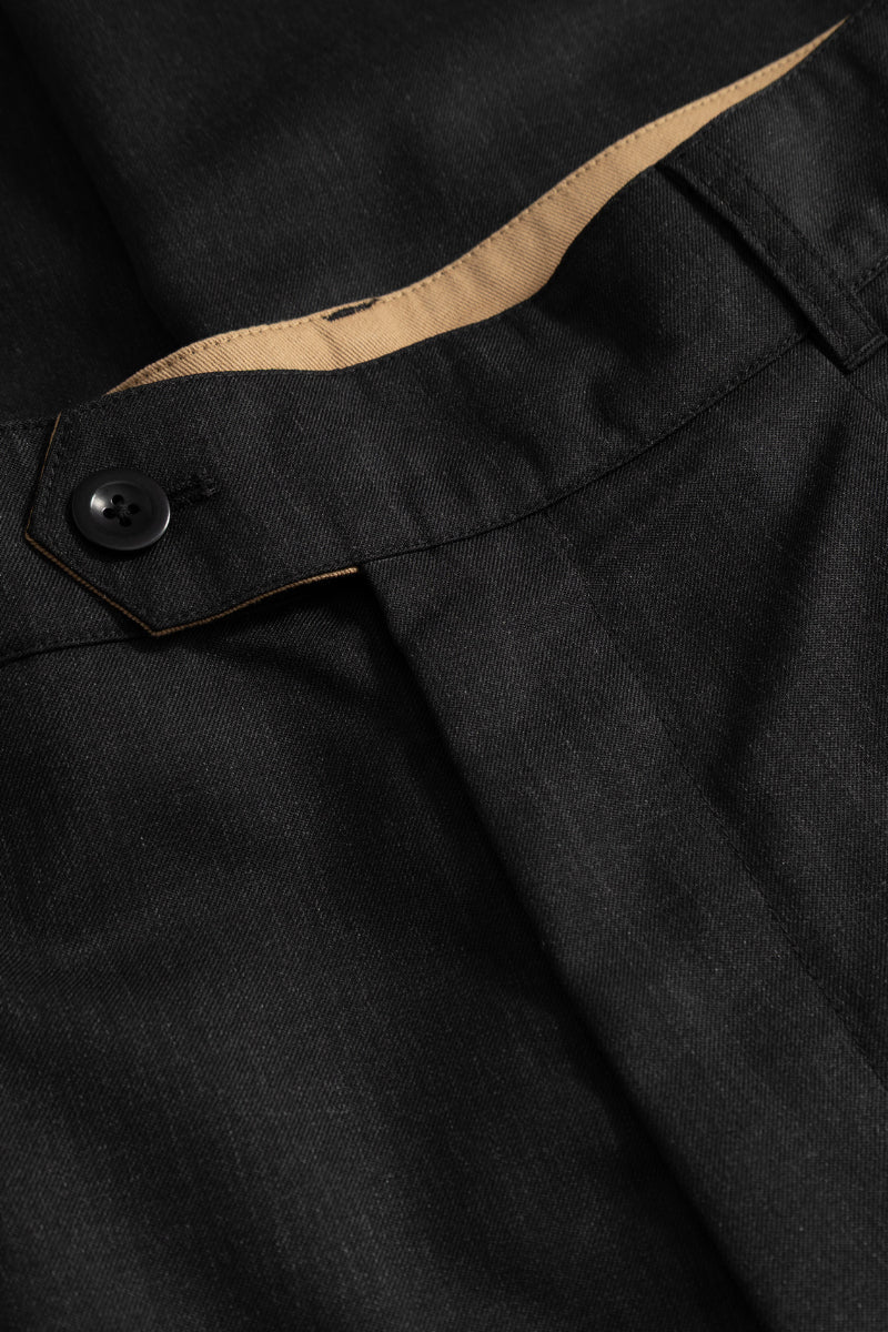 Volda Easy Worsted Wool Pleated Trouser - Charcoal Grey