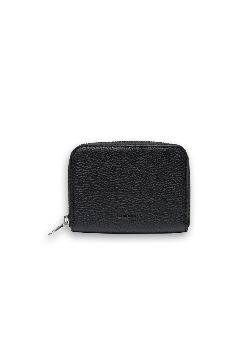 Leather Zip Wallet - Black