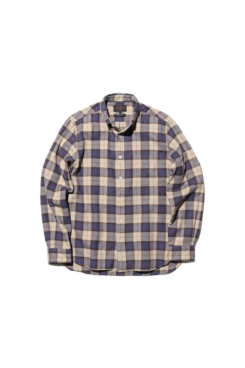 Herringbone Plaid Button Down Shirt - White Check
