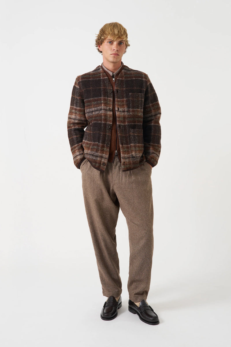 Pino Wool Fleece Cardigan - Brown