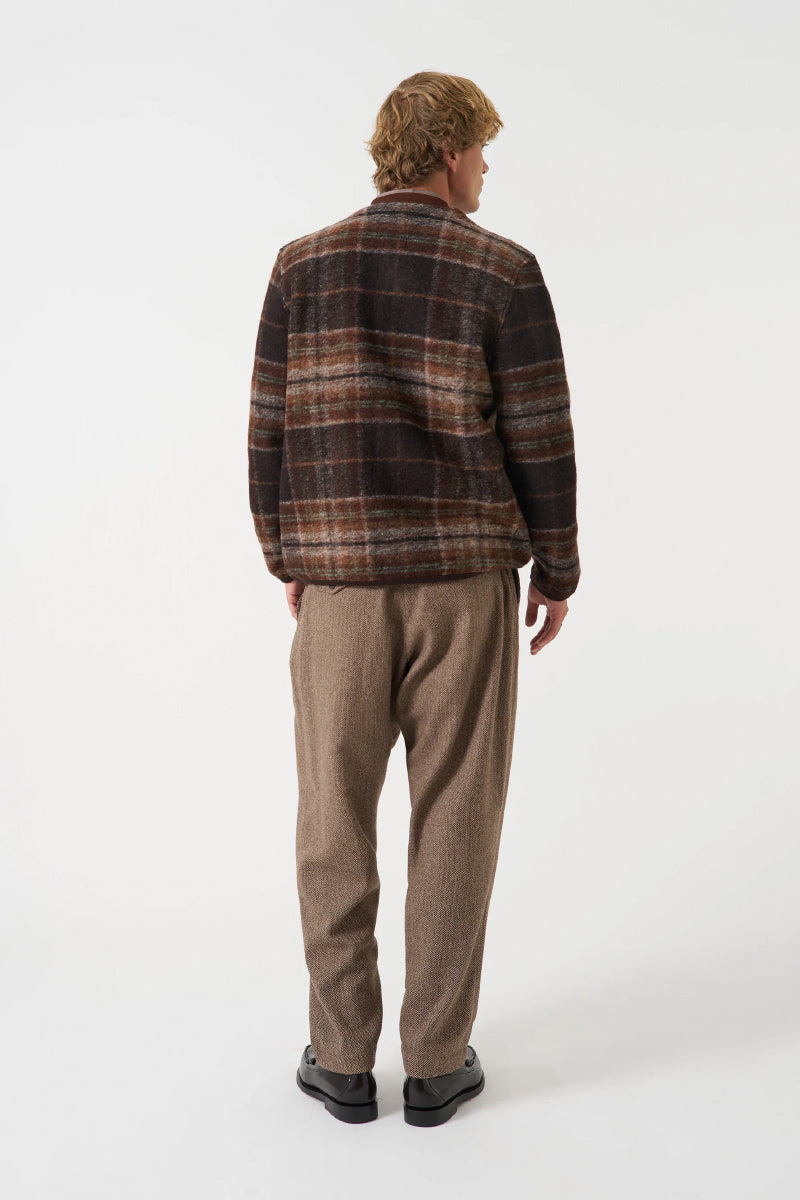 Pino Wool Fleece Cardigan - Brown