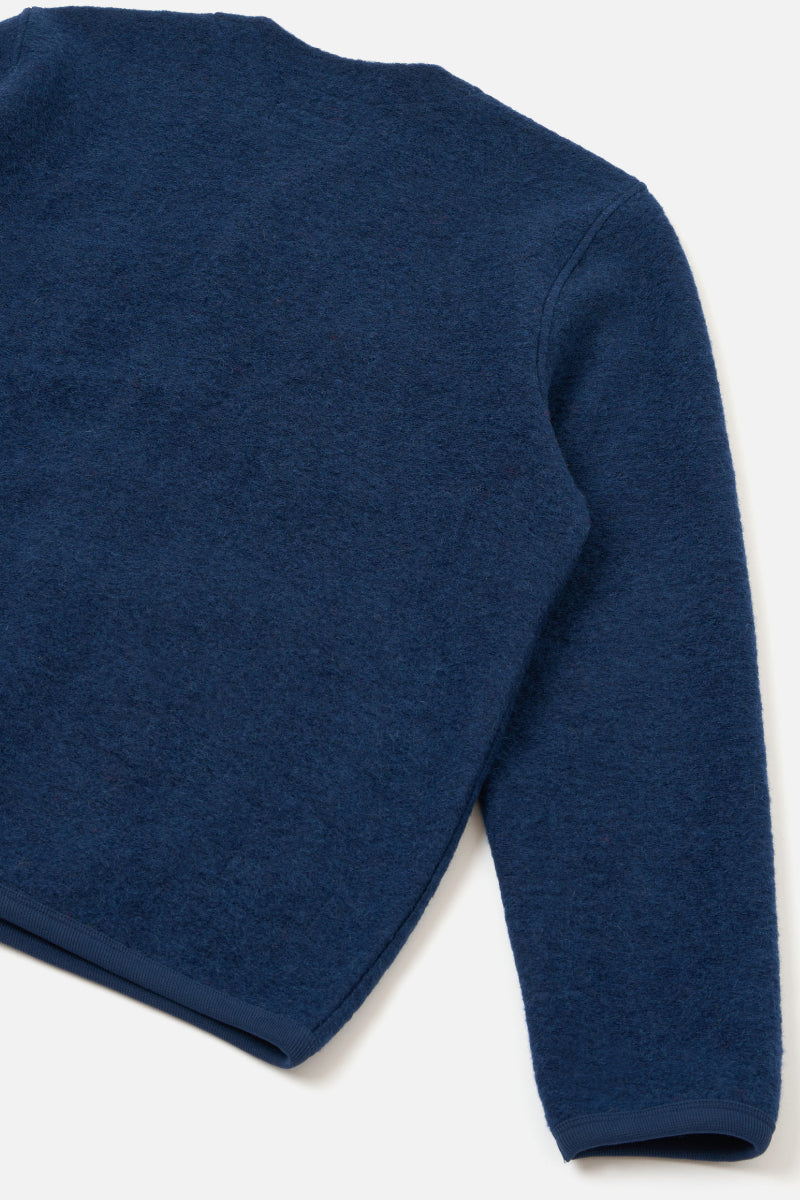 Wool Fleece Cardigan - Indigo
