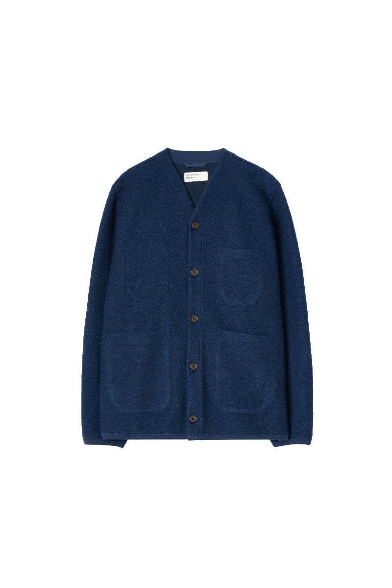 Wool Fleece Cardigan - Indigo