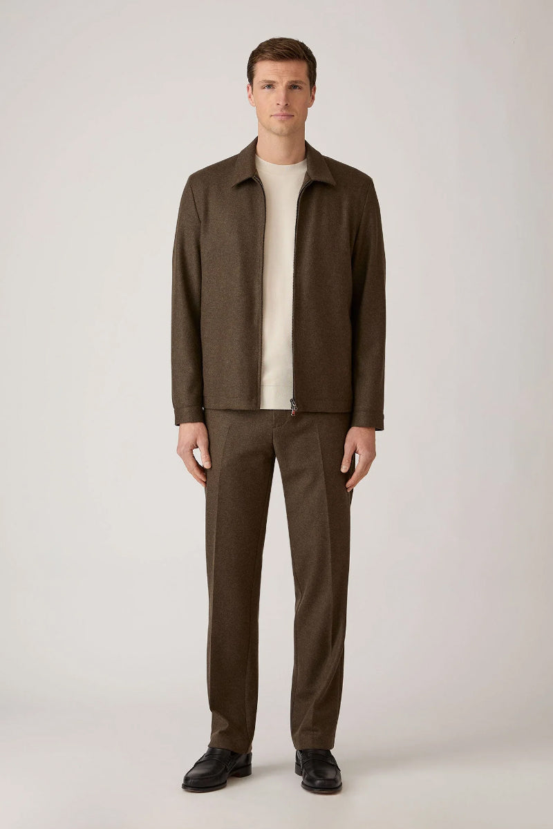 Boiled Wool Harrington Jacket - Loden Green