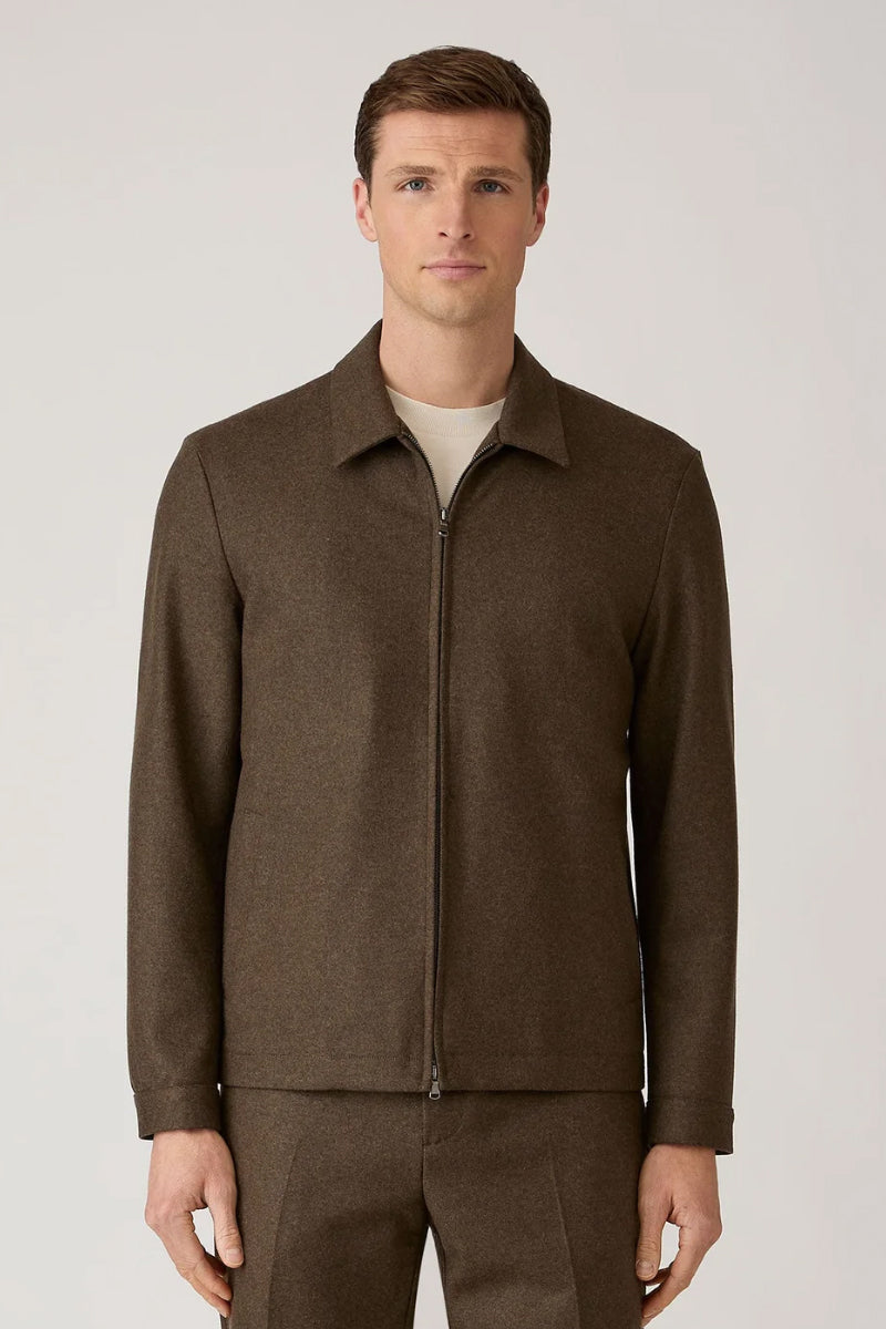 Boiled Wool Harrington Jacket - Loden Green