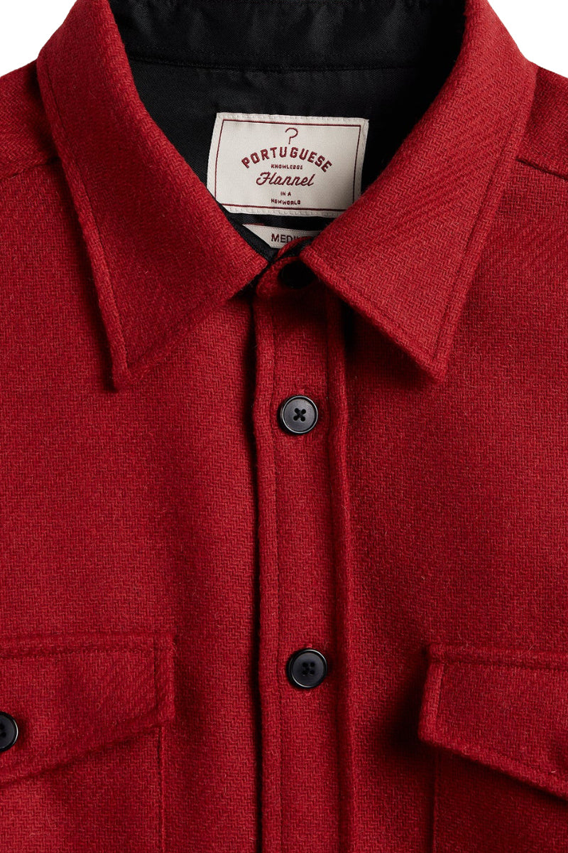Wool Field Overshirt - Red