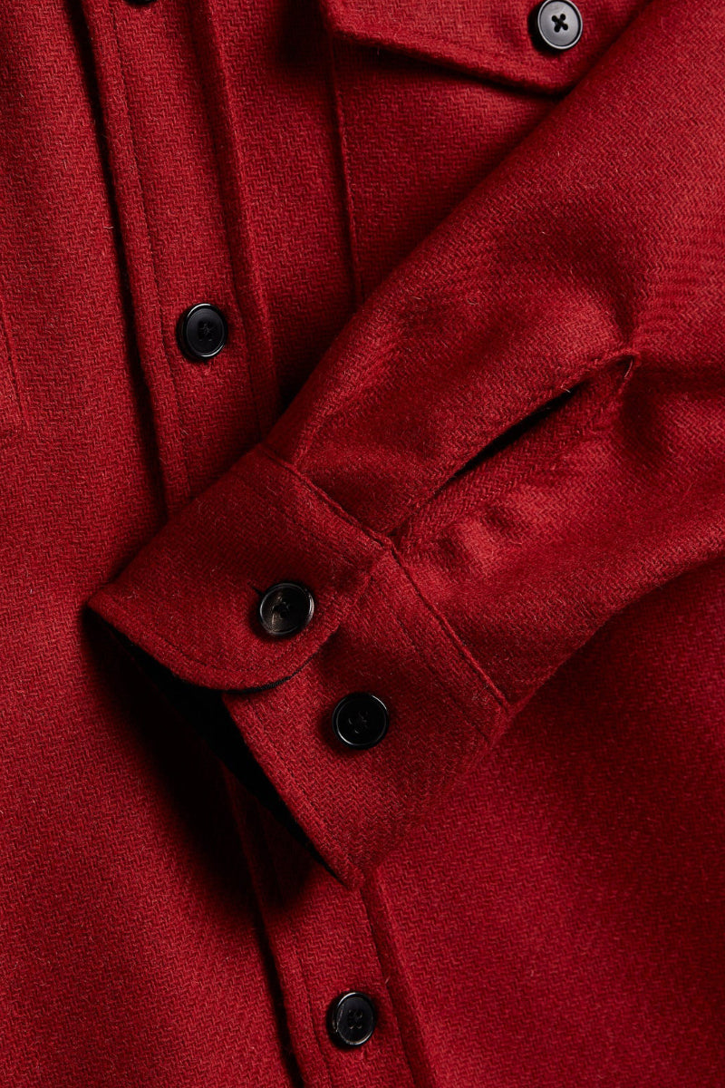 Wool Field Overshirt - Red