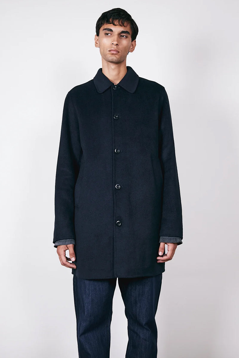 Wool T-Coat - Midnight Blue
