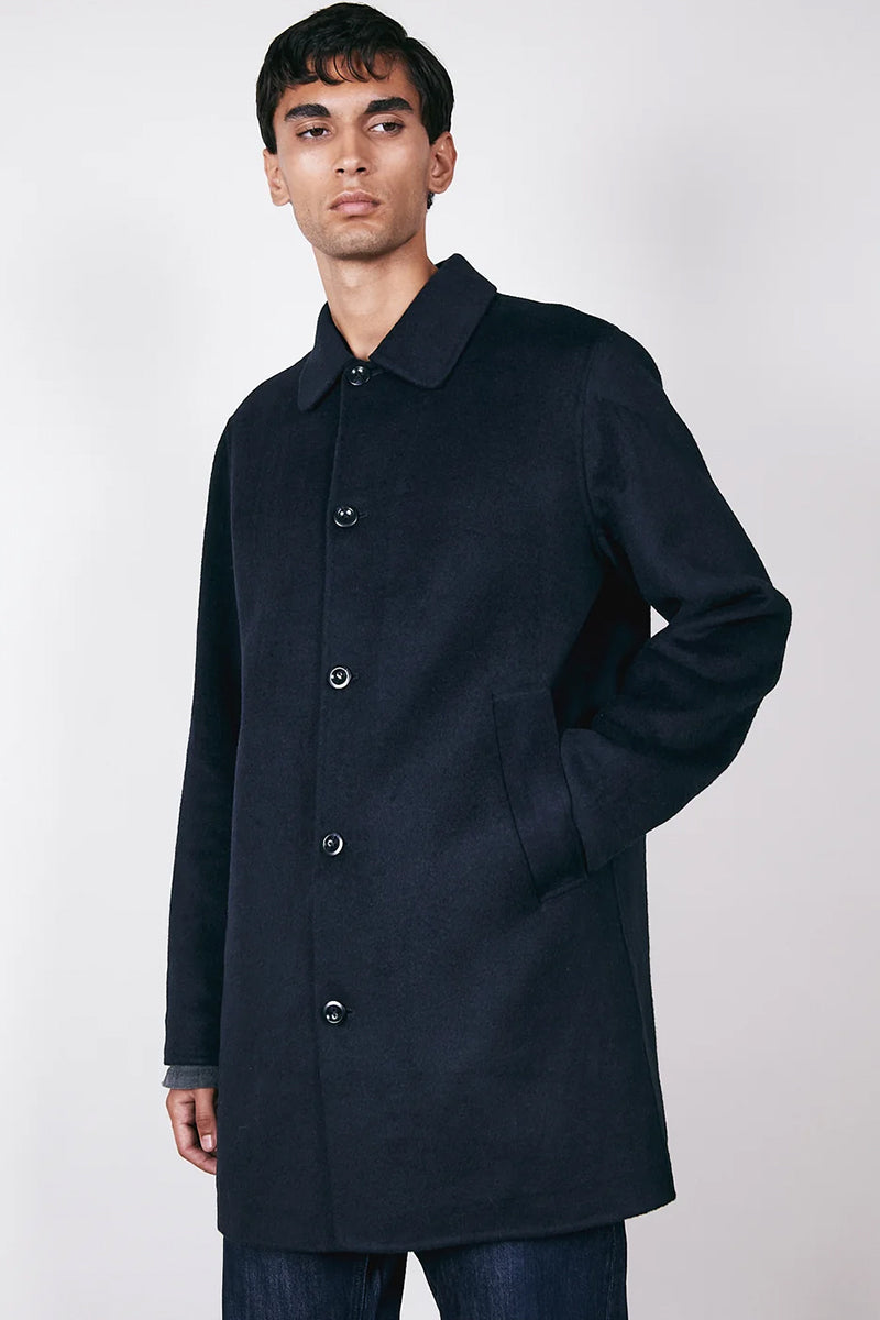 Wool T-Coat - Midnight Blue