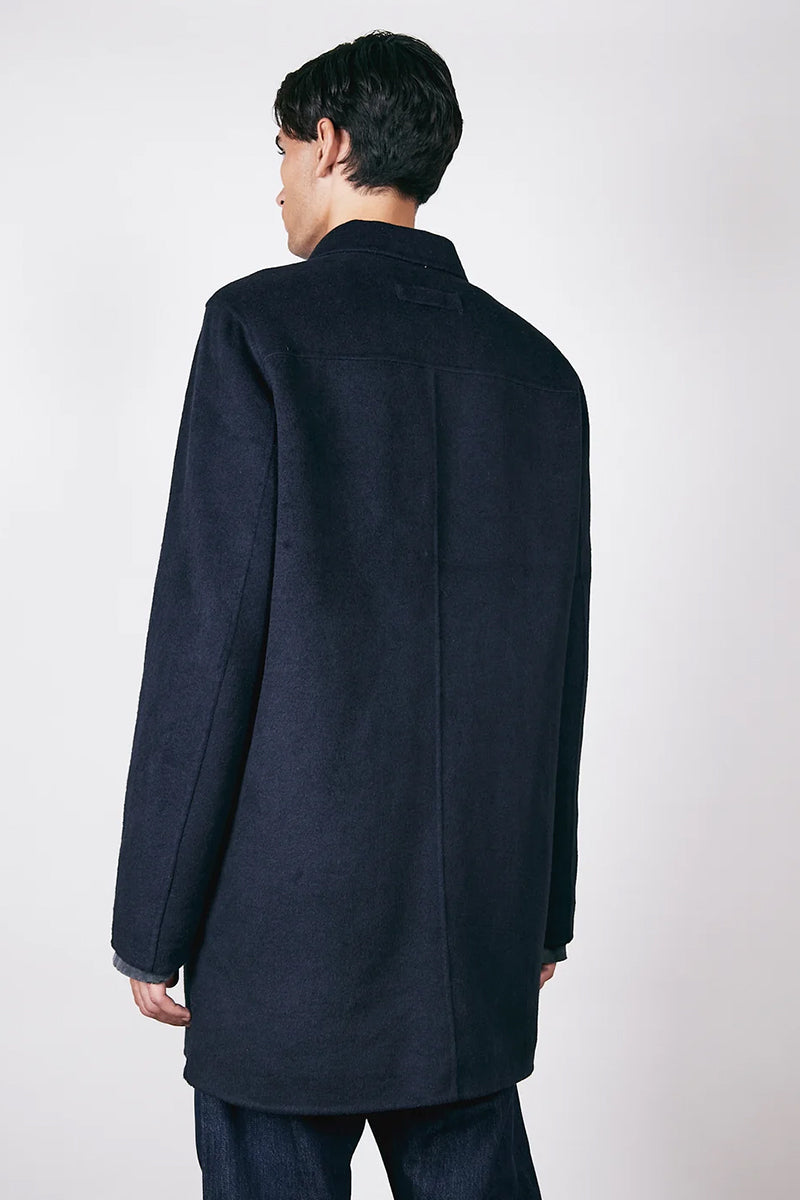 Wool T-Coat - Midnight Blue