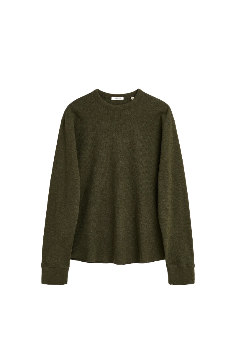 Wool Waffle Longsleeve Tee - Olive