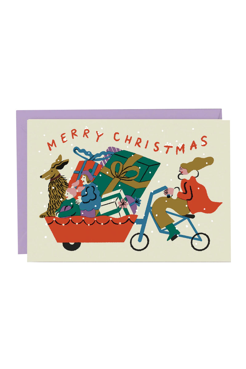 Cargo Bike Christmas by Rozalina Burkova - Greeting Card