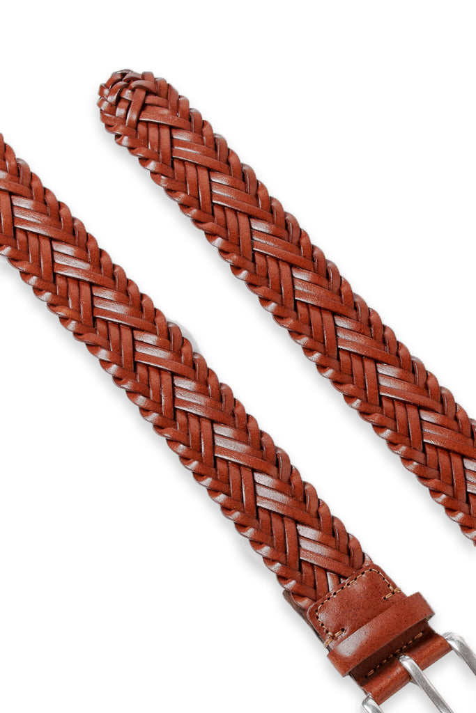 Braided Leather Belt - Teak