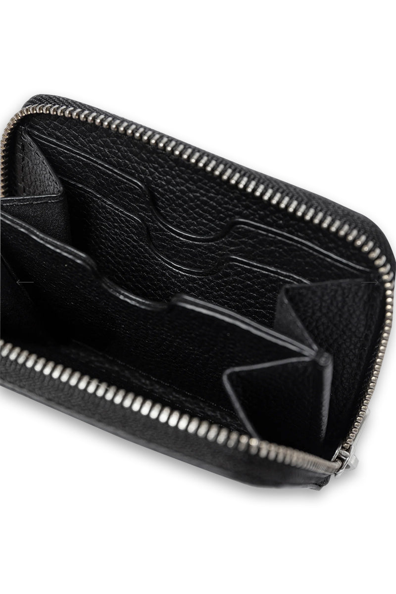 Leather Zip Wallet - Black
