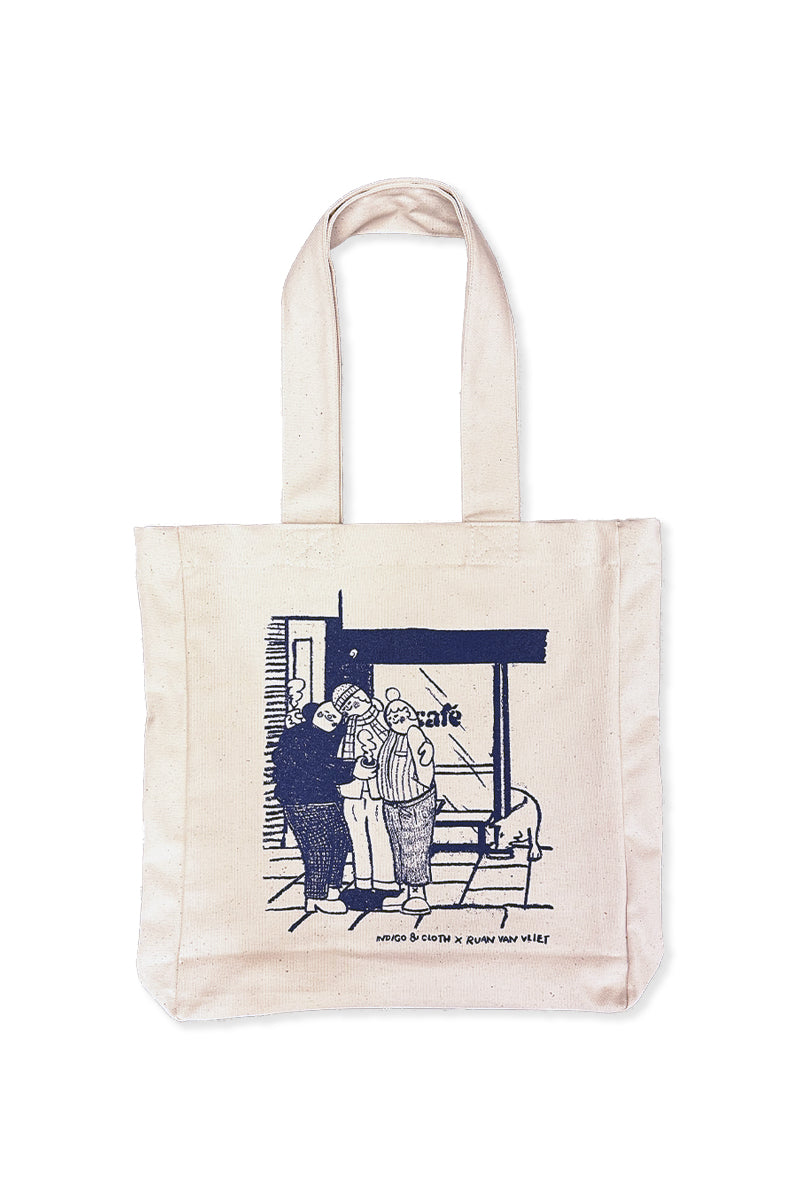 Cafe Tote Bag - Indigo & Cloth x Ruan Van Vliet
