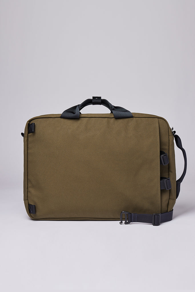 Bruno Briefcase - Olive with coating