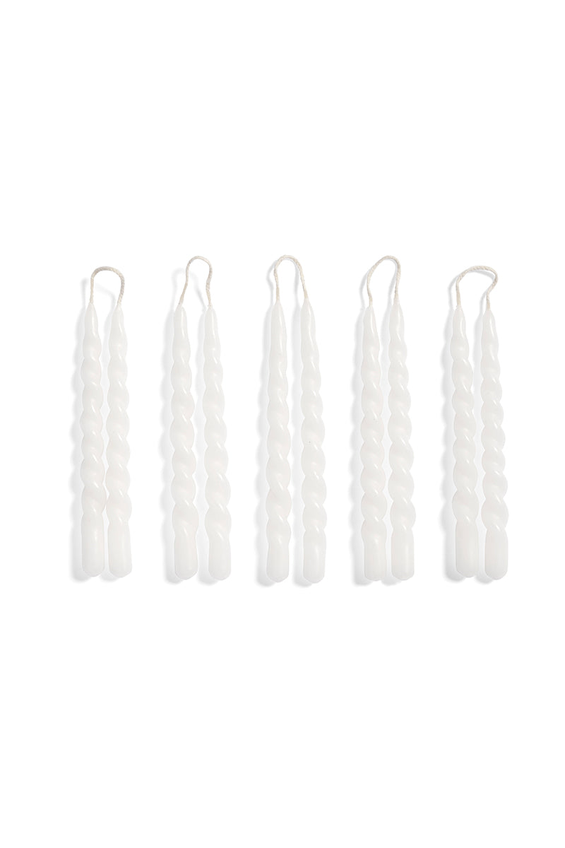 Mini Swirl Candle Set of 10 - White