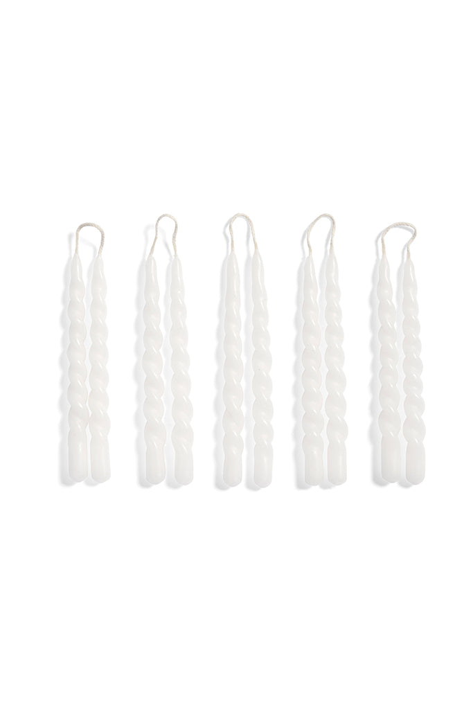 Mini Swirl Candle Set of 10 - White