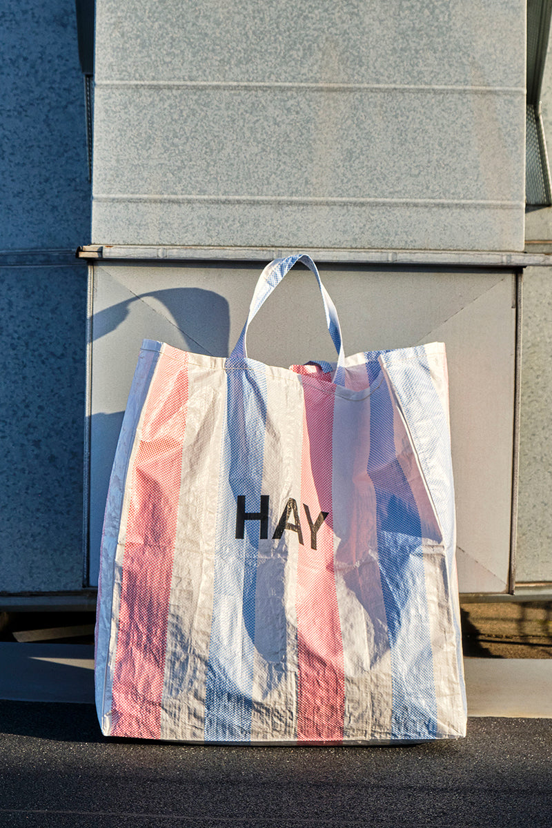Recycled Candy Stripe Bag XL - Blue, Red and White