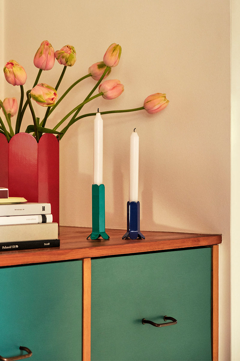 Arcs Candleholder S - Cobalt Blue