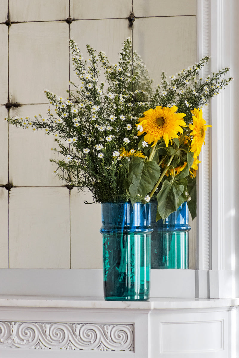 Moroccan Vase L - Blue and Green